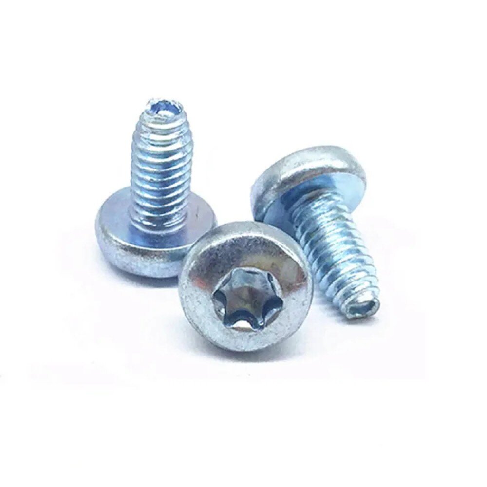 50pcs Round Head Screws with Triangle Tooth, Self-Tapping Bolt, Galvan